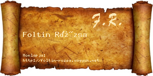 Foltin Rózsa névjegykártya